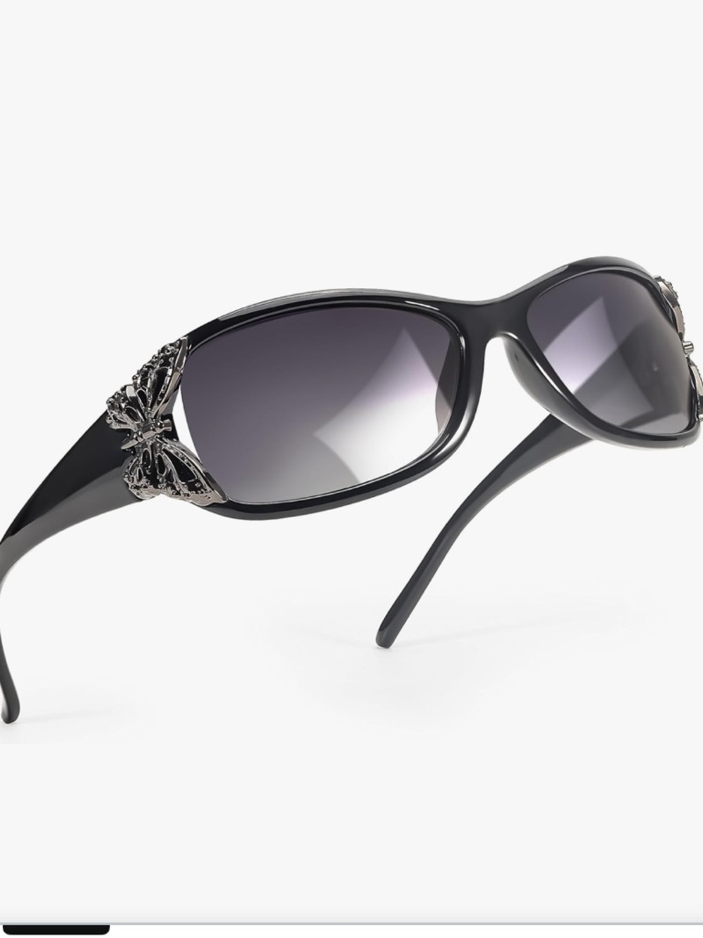 Sun Glasses-Polarized Sunglasses - Black Frame Black Butterfly Sunglasses